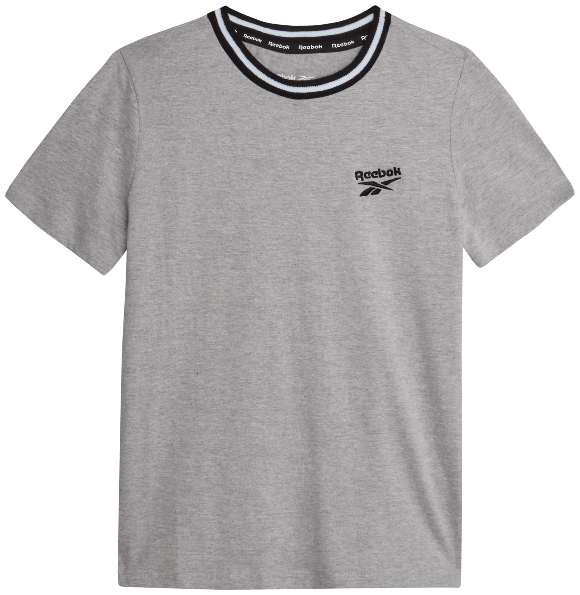 Reebok Boys' Short Sleeve Tee Shirt - Casual Performance Cotton Crew Neck Logo Graphic Tees for Boys (Sizes: 4-20)